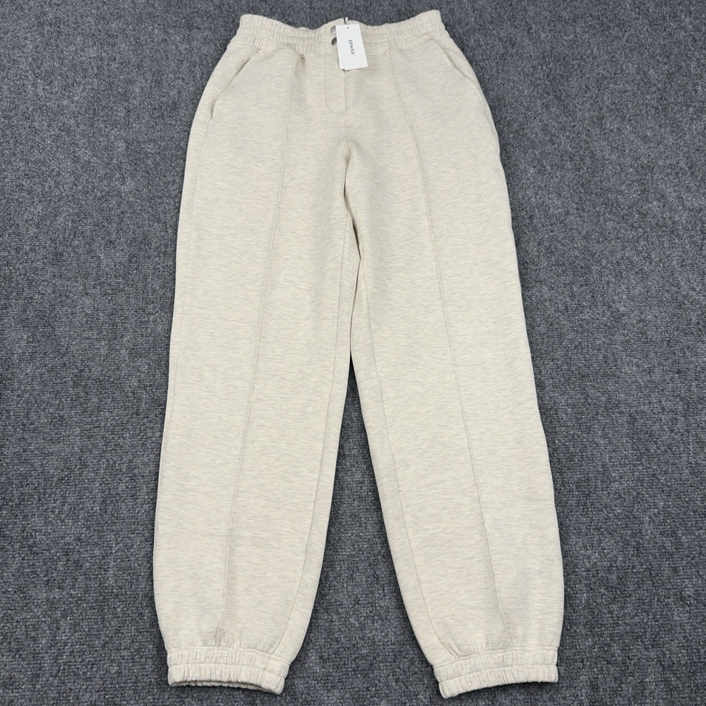 NEW SPANX AirEssentials Brushed Jogger in Heather Cream Womens Small Soft 50888R - Picture 1 of 11